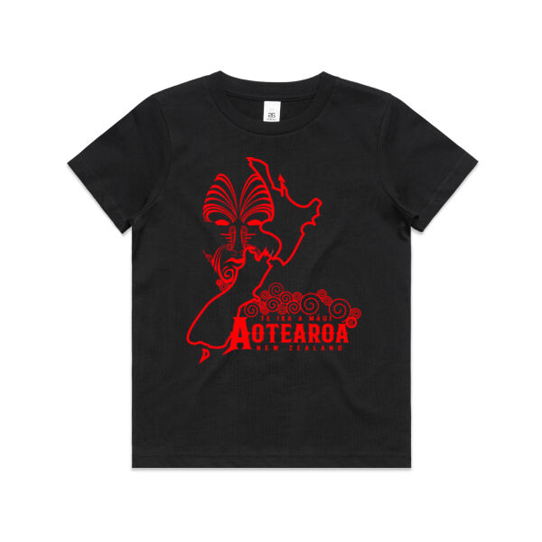 Aotearoa ( Red) - Kids Youth T Shirt Thumbnail